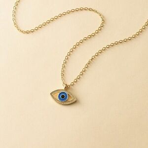 Gold Evil Eye Pendant Necklace